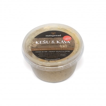100% kešu máslo s kávou a vlašskými ořechy Nutspread 100 g - VYPRODÁNO